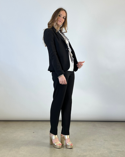 PANTALONE CAPRI IN CADY NERO