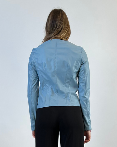 GIACCA IN ECOPELLE AZZURRA