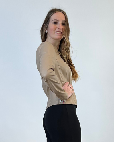 GIACCA IN ECOPELLE BEIGE