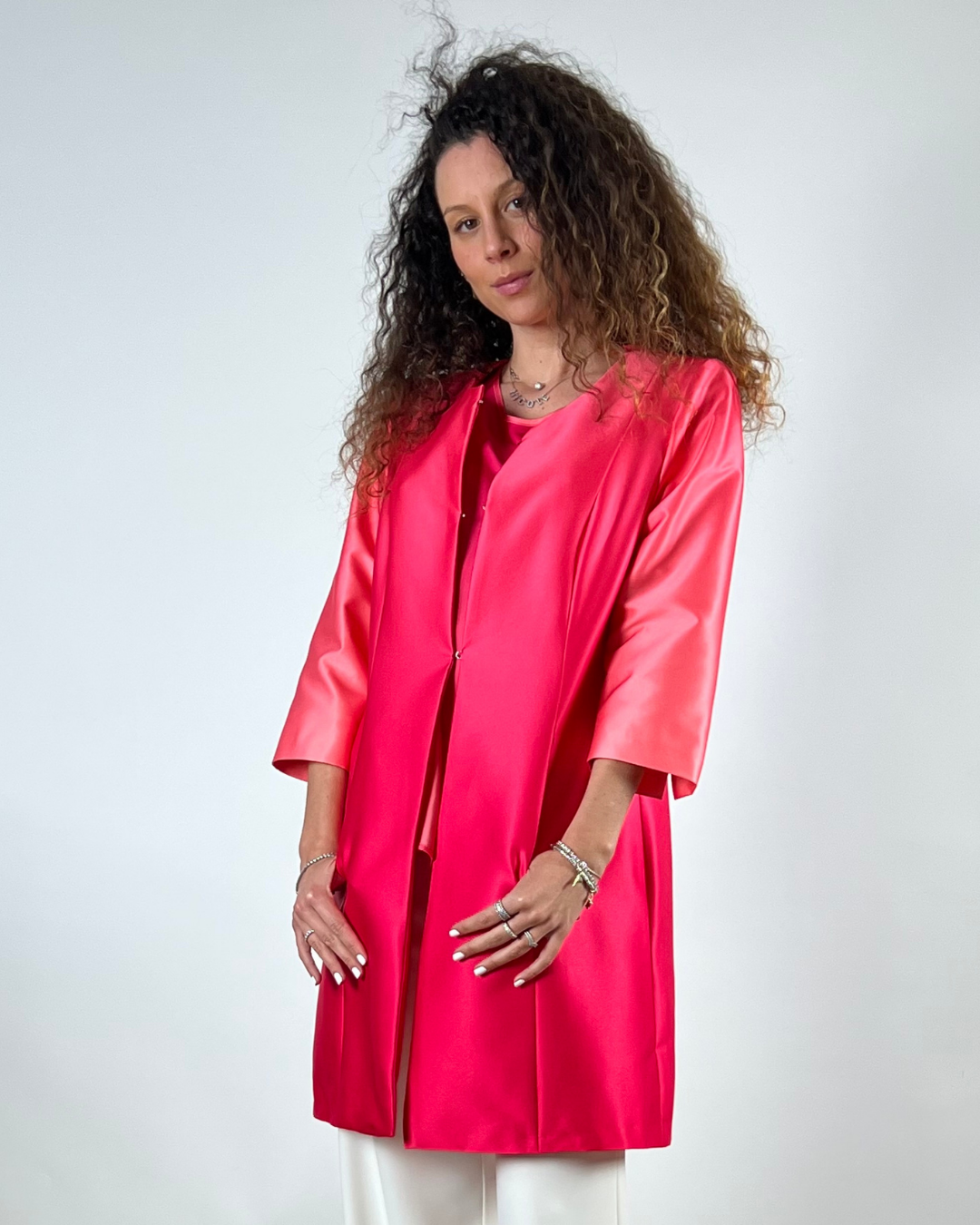 GIACCA CABAN STAMPA DEGRADE' FUCSIA
