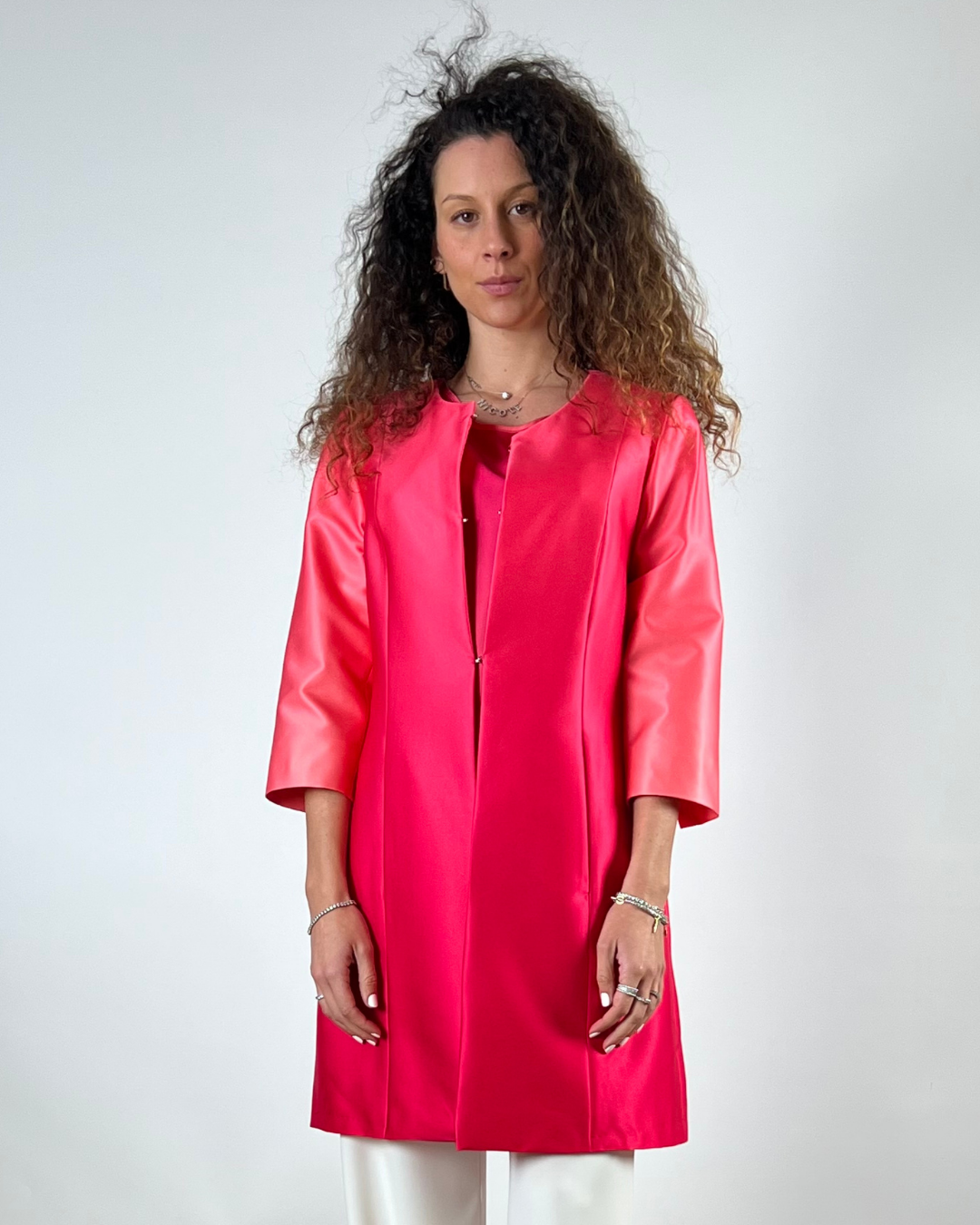 GIACCA CABAN STAMPA DEGRADE' FUCSIA