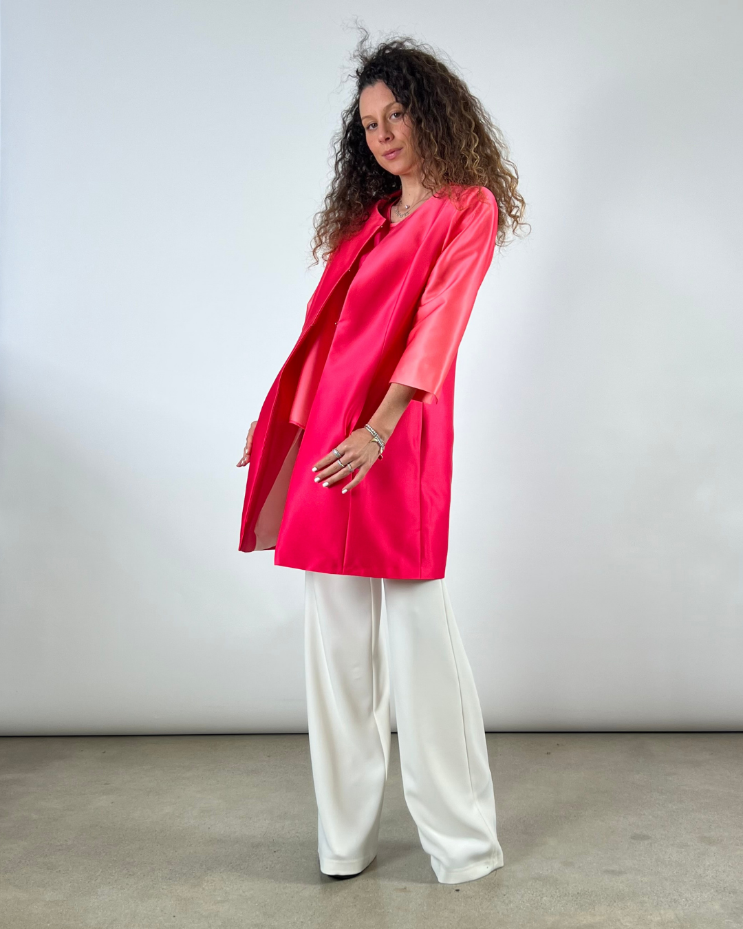 GIACCA CABAN STAMPA DEGRADE' FUCSIA