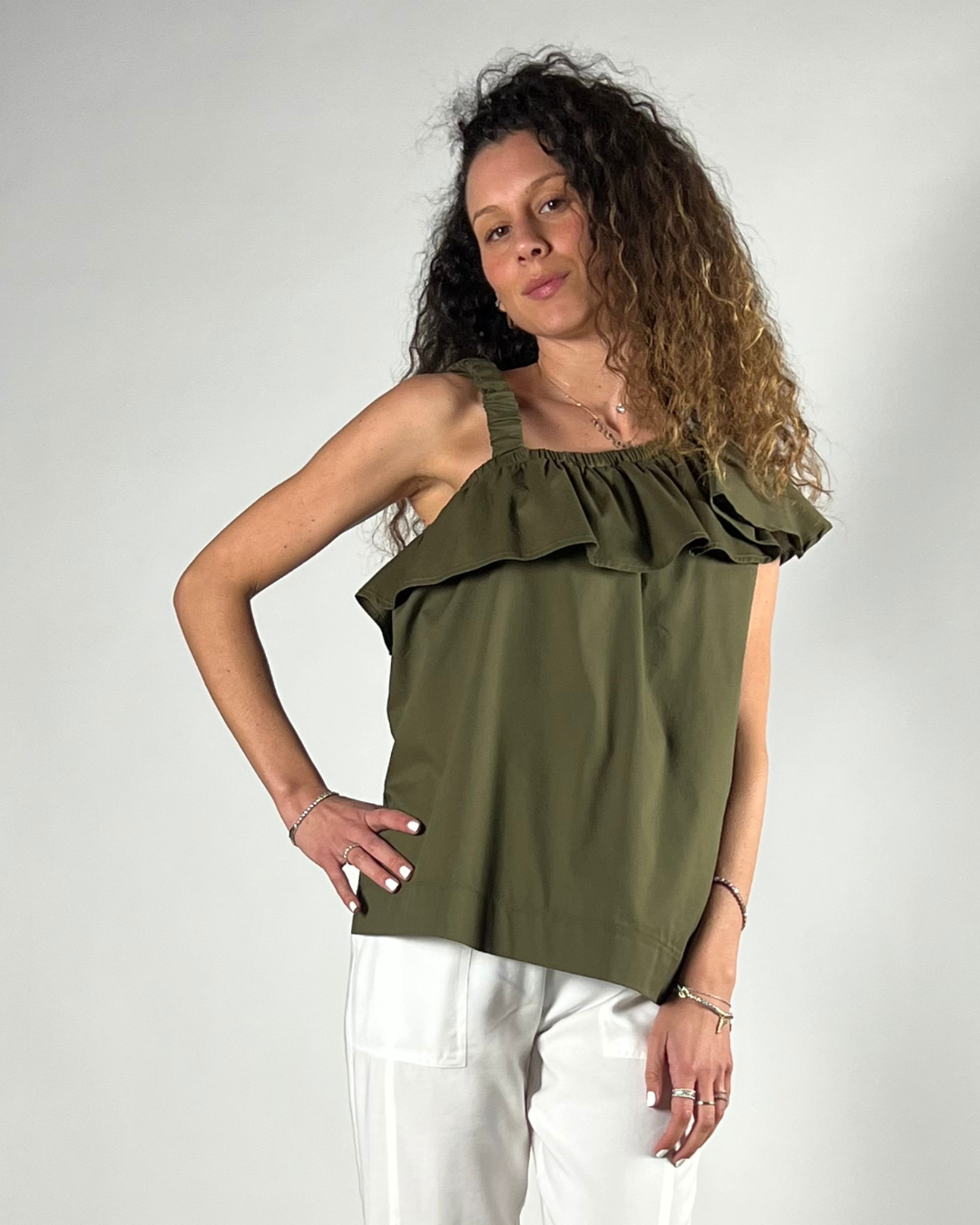BLUSA MONOSPALLA VERDE