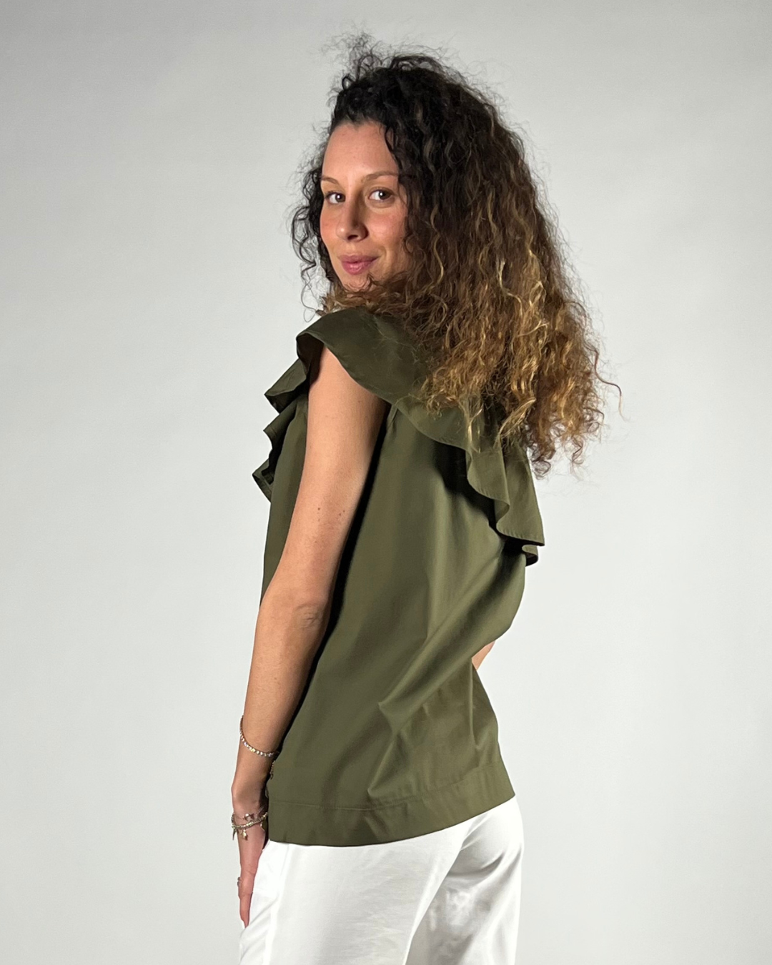 BLUSA MONOSPALLA VERDE