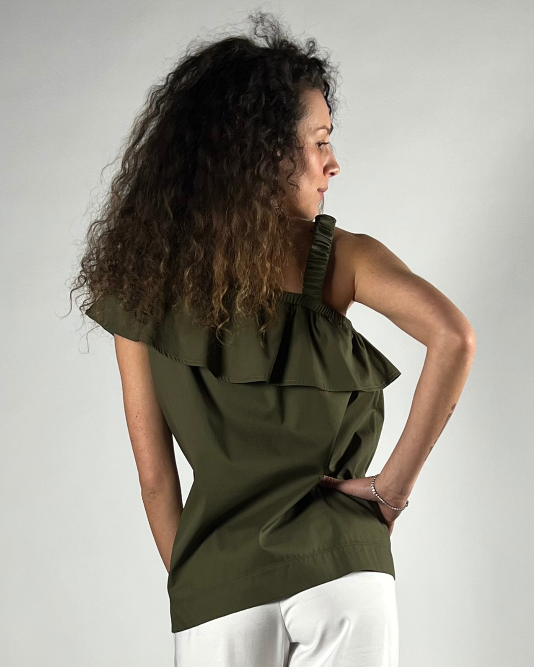 BLUSA MONOSPALLA VERDE