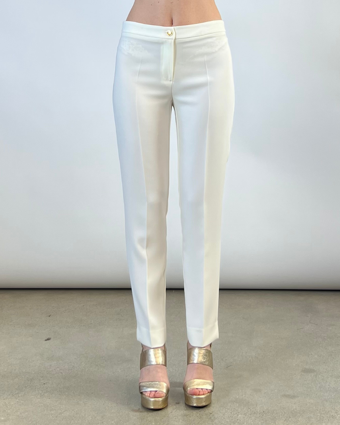 PANTALONE CAPRI IN CADY BIANCO