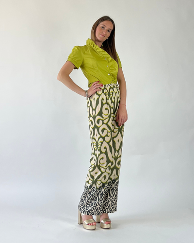 PANTALONE PALAZZO FANTASIA VERDE