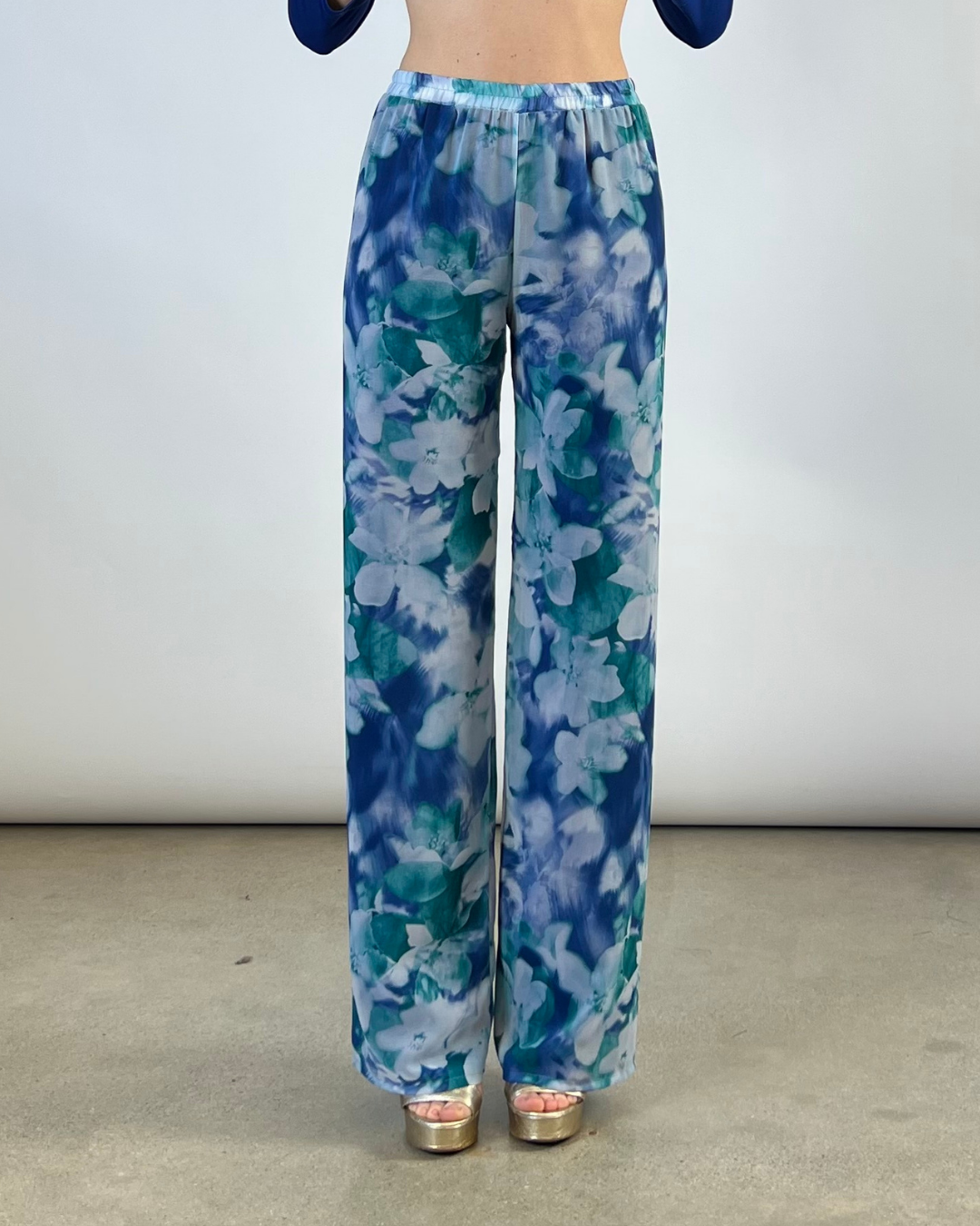 PANTALONE PALAZZO FANTASIA BLU