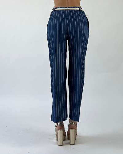 PANTALONE GAUCHO A RIGHE BLU
