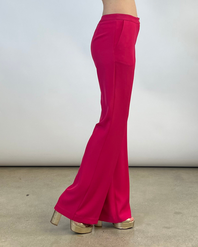 PANTALONE A ZAMPA IN CADY FUCSIA