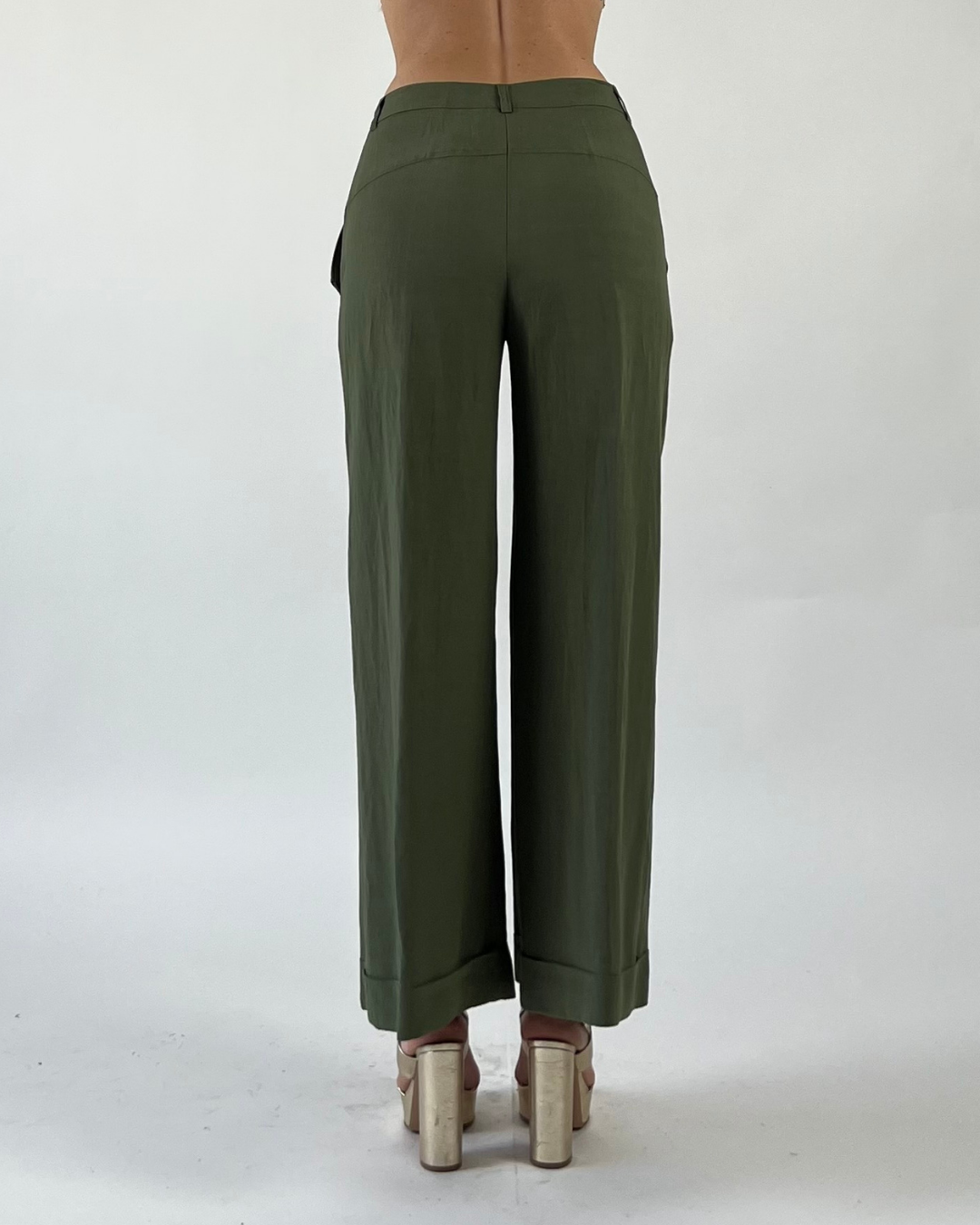 PANTALONE GAUCHO TINTA UNITA VERDE