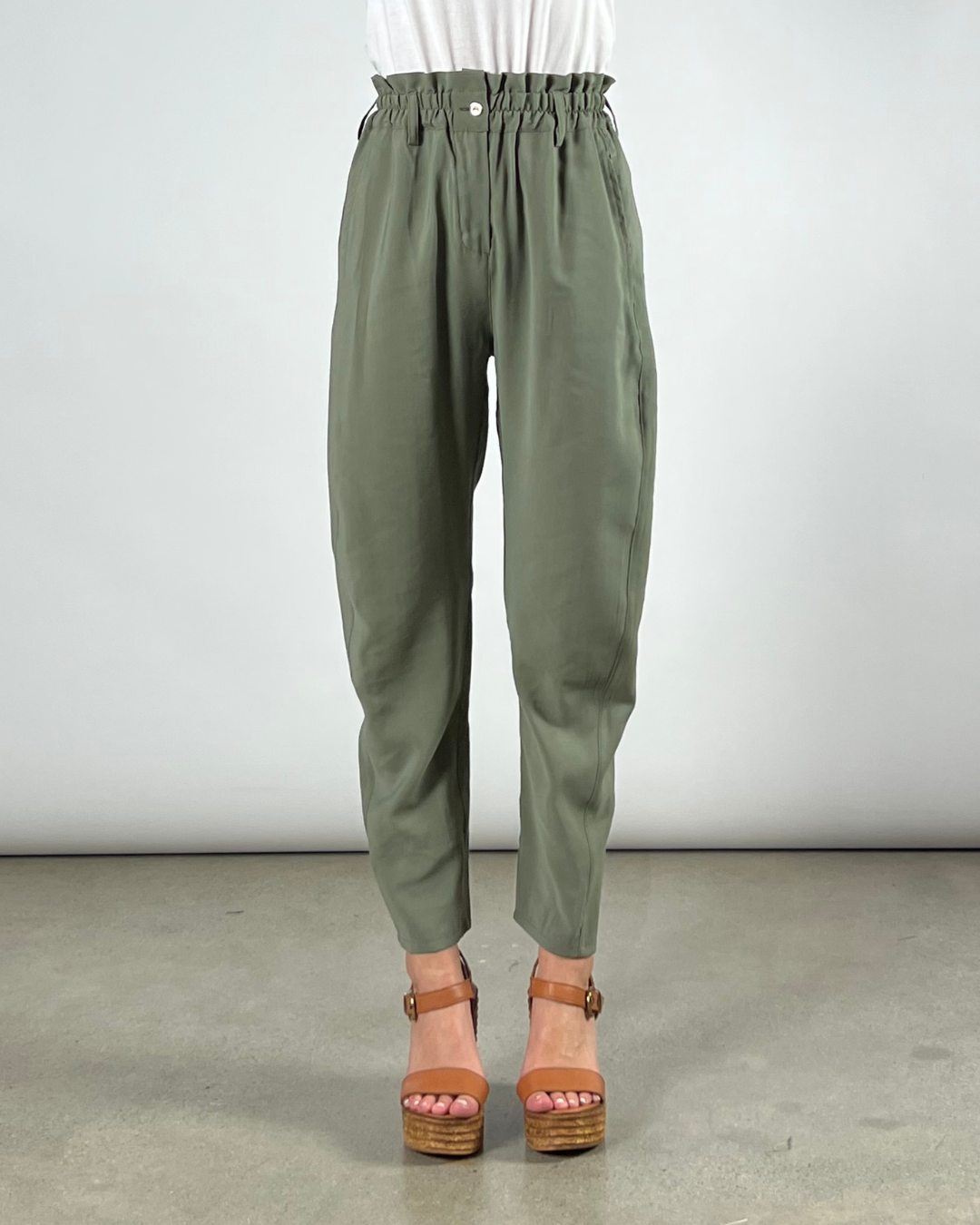 PANTALONE VITA ALTA VERDE