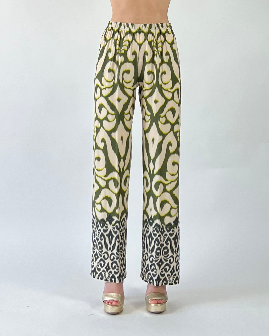 PANTALONE PALAZZO FANTASIA VERDE