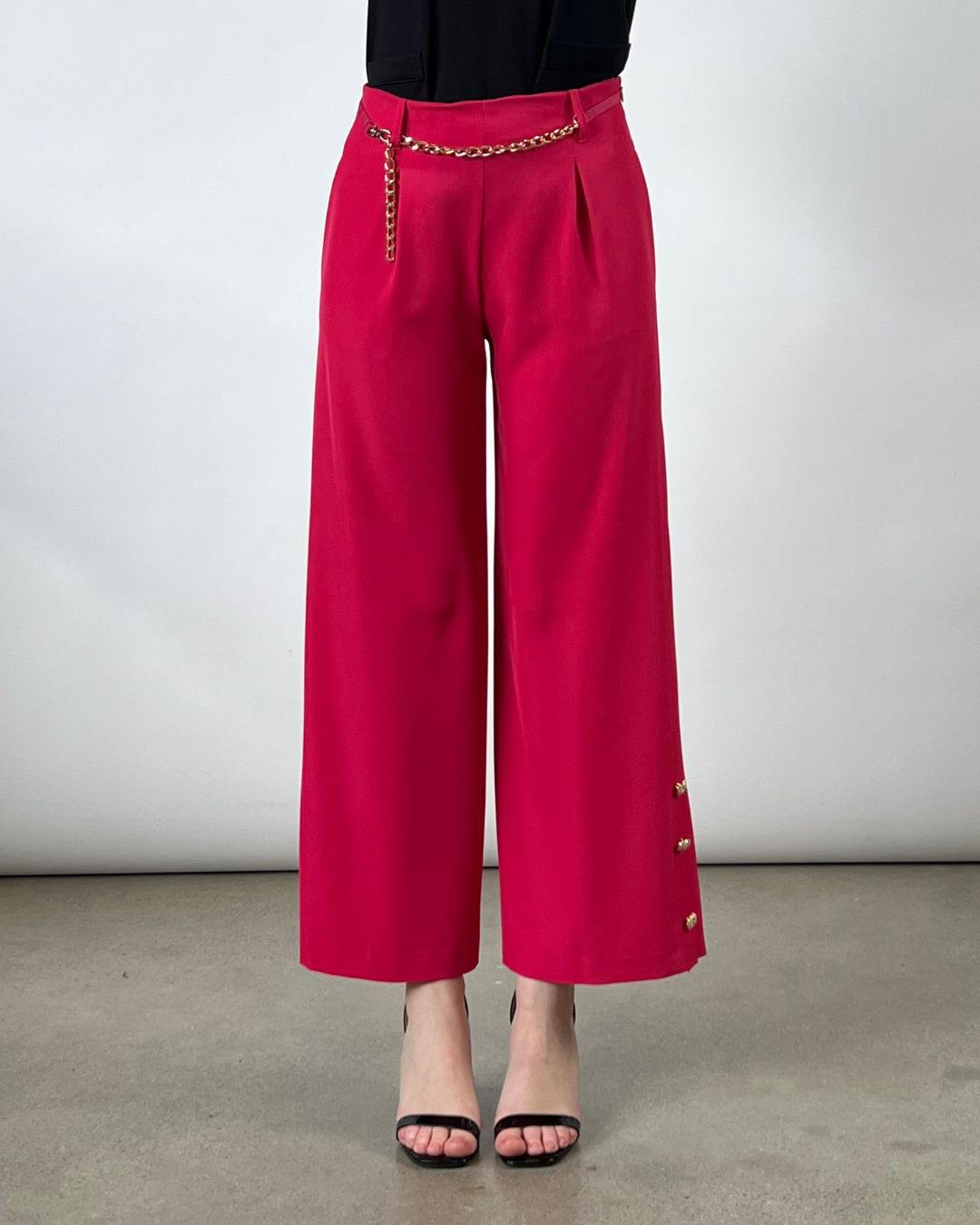 PANTALONE GAUCHO CON CINTURA FUCSIA