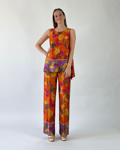 PANTALONE PALAZZO FANTASIA ARANCIO