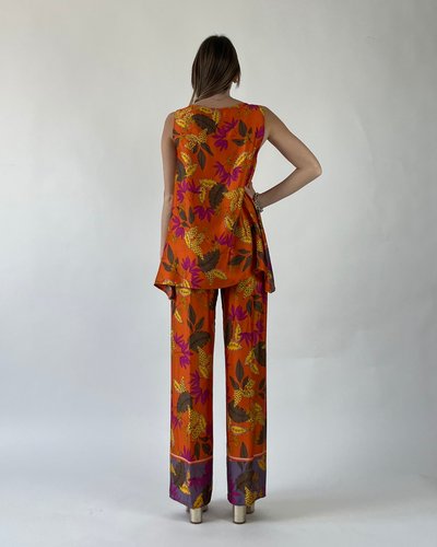 PANTALONE PALAZZO FANTASIA ARANCIO