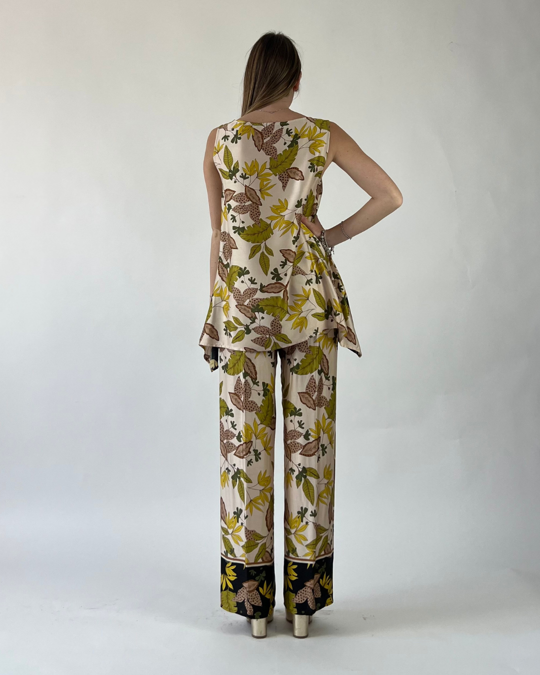 PANTALONE PALAZZO FANTASIA BEIGE