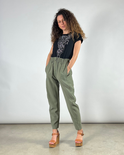 PANTALONE VITA ALTA VERDE